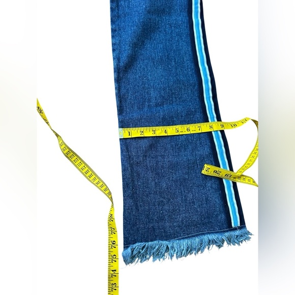 Revolt Jeans High Rise Flare With Track Stripe NOS Deadstock 90s Y2K NWT Sz 7 /8 - Picture 10 of 12